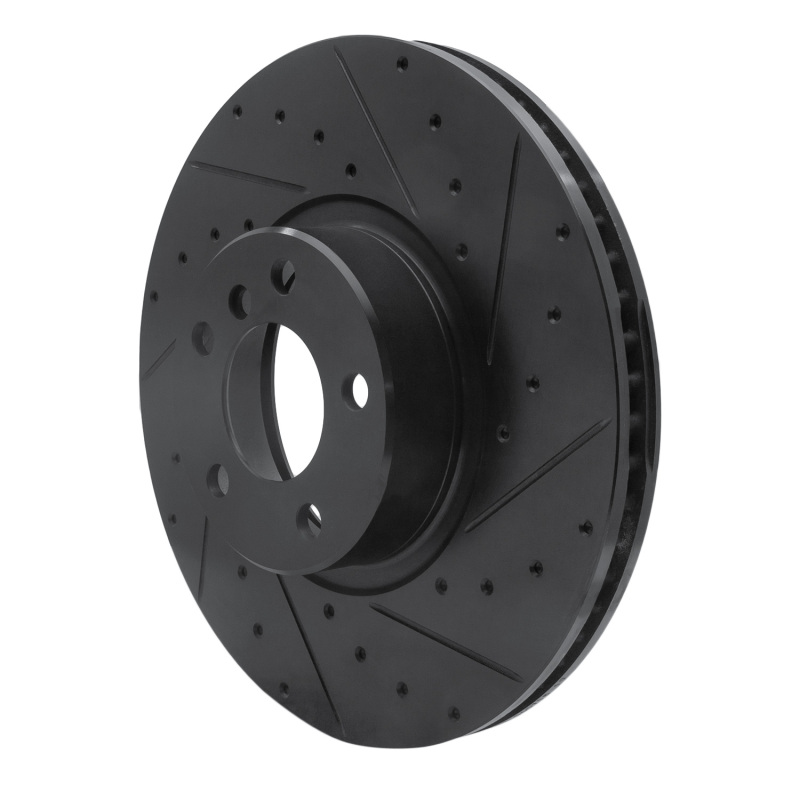 BMW X4 Brake Rotor (1) - Right Front - R1 Concepts - Drilled & Slotted - Black - `16-`18